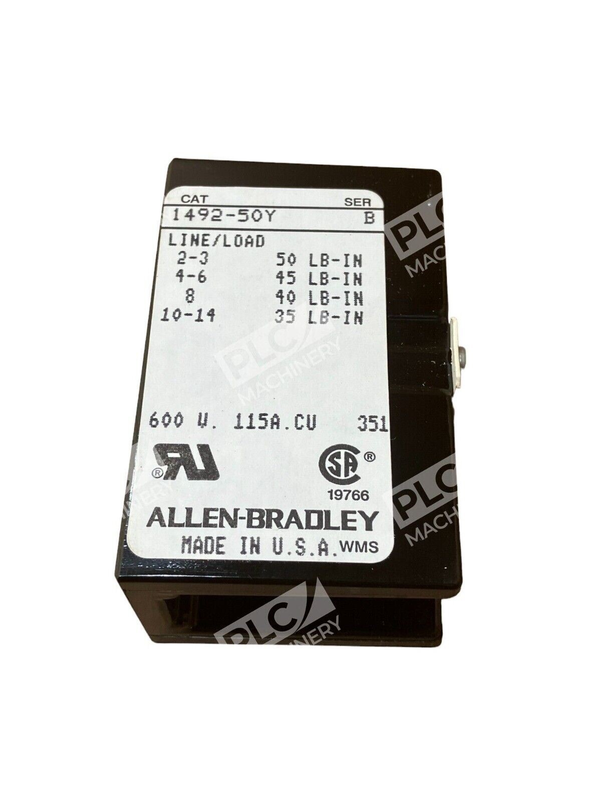 Allen Bradley 1492-50Y /B Power Distribution Block 115A 1 Pole (lot of 3) - Image 5