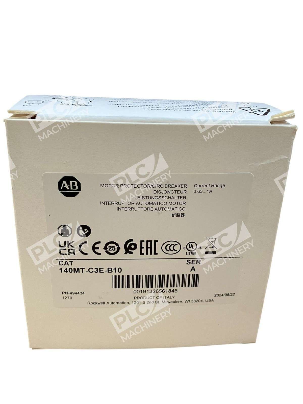 Allen Bradley AB Motor Protector Circuit Breaker 0.63-1A 140MT-C3E-B10 /A