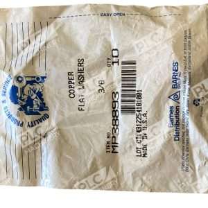 Barnes MP38893 38Copper Flat Washers 10 Quantity 297622511396