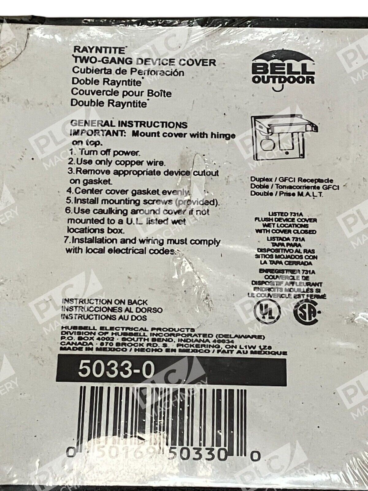 Bell Outdoor Two-Gang Device Cover Rayntite 5033-0 - Image 3