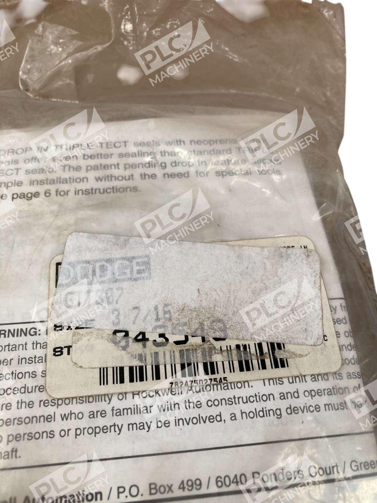 Dodge 3-7/16" 46TT307 Pillow Block Seal Ring 043549 - Image 3