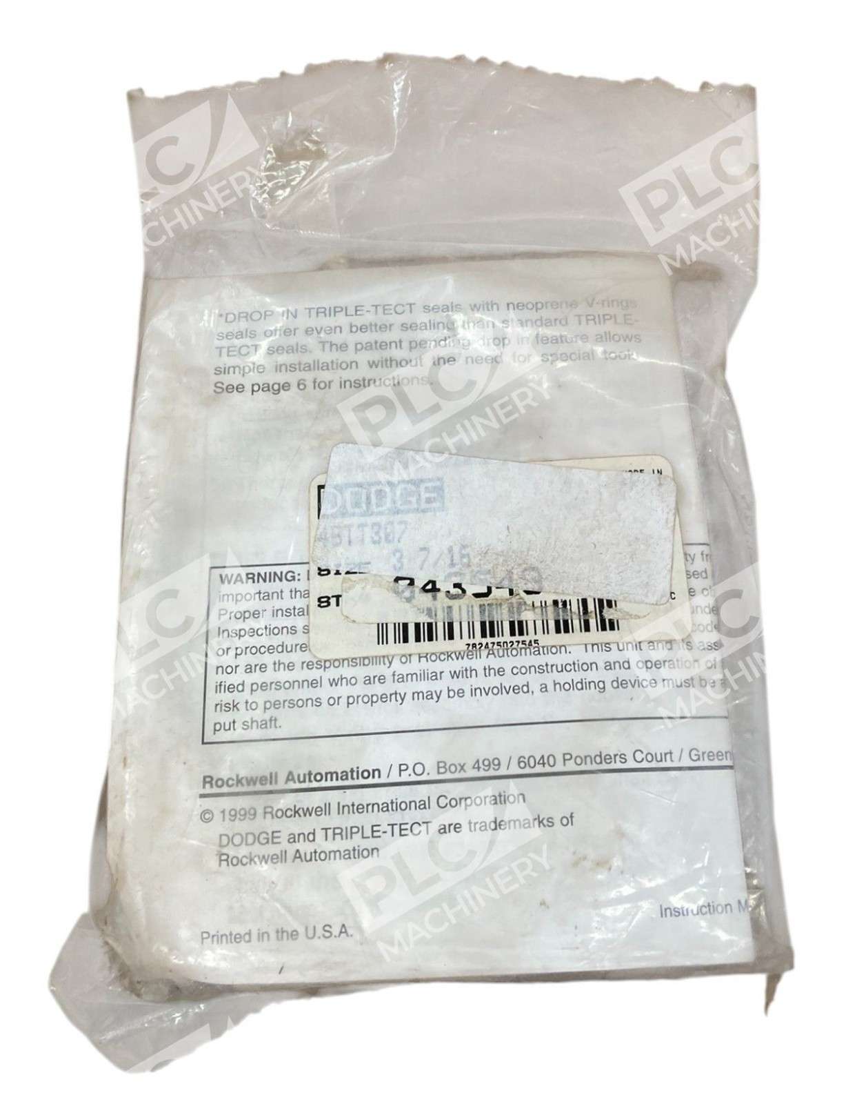 Dodge 3-7/16" 46TT307 Pillow Block Seal Ring 043549