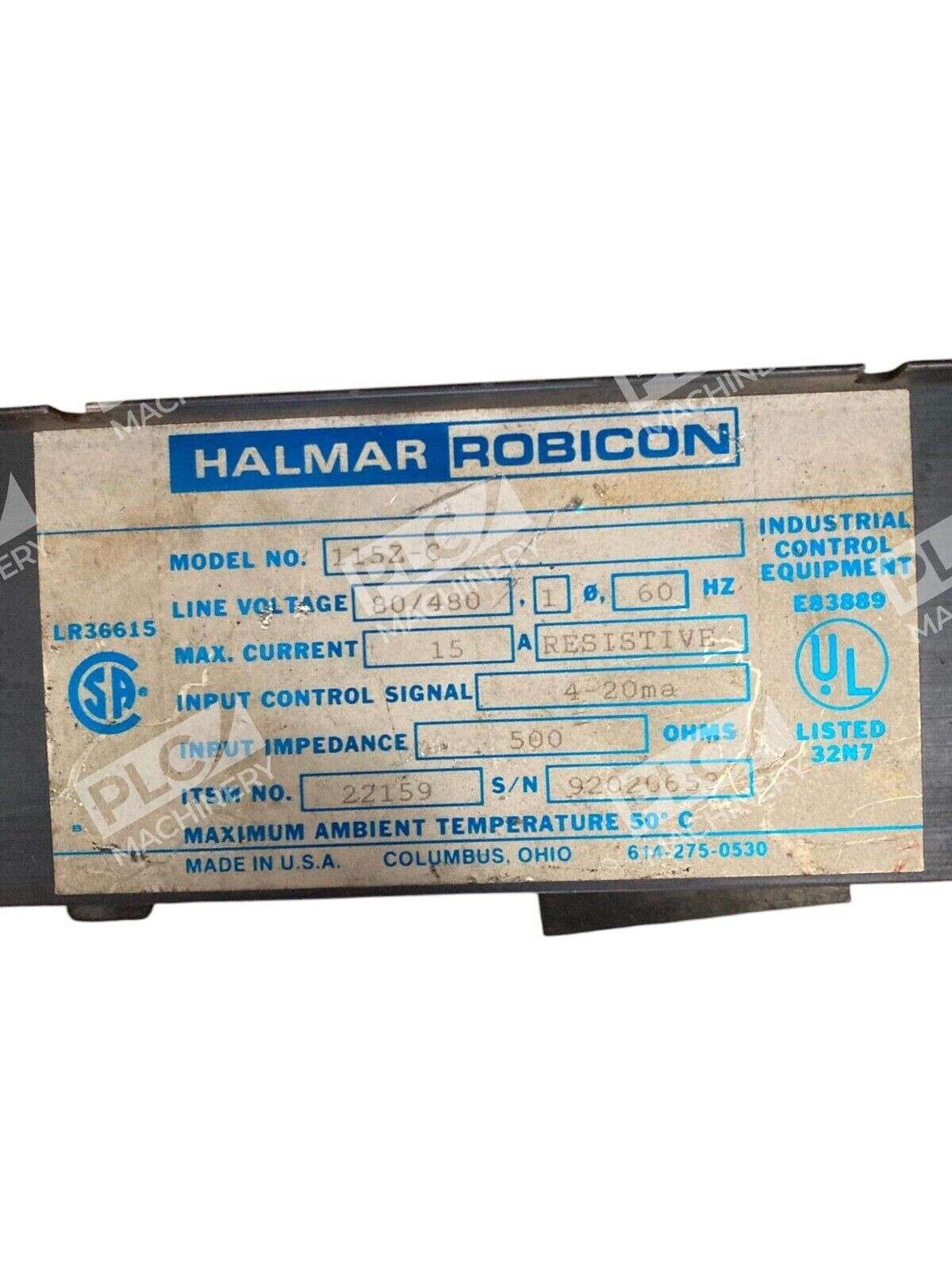 Halmar Robicon 15A 22159 Control Panel 115Z-C - Image 3