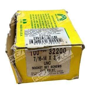 Holo-Krome 32200 Cup Point Set Screw 7/16-14 x 3/4 Alloy Steel One Box of 100