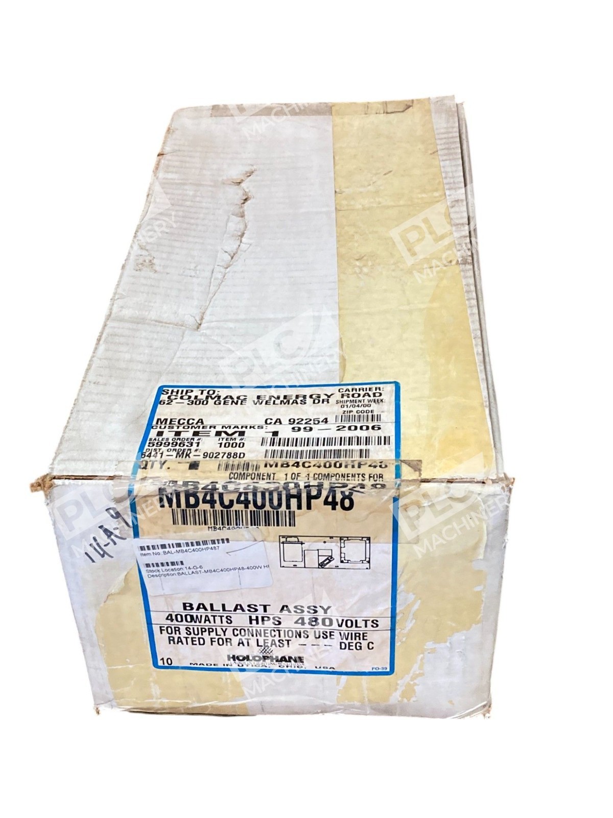 Holophane 400W HPS 480V S51 Lamp LBF2-5024 Ballast Assembly MB4C400HP48