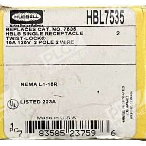 Hubbell HBL7535 Twist-Lock Single Receptacle 15A 125V (lot of 2)