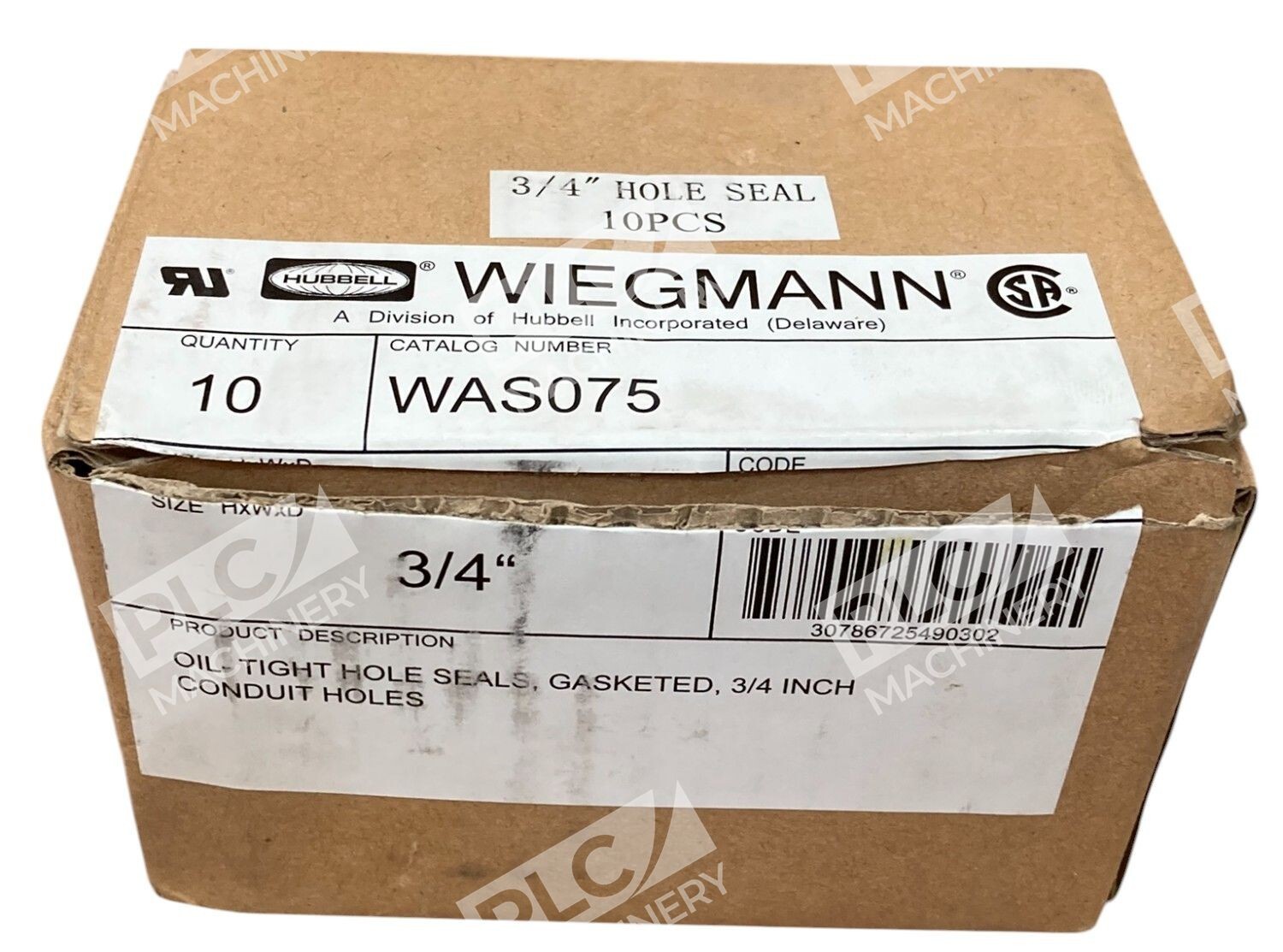 Hubbell Wiegmann Oil Tight Hole Seals Gasketed 3/4" Holes WAS075 (Box of 10)