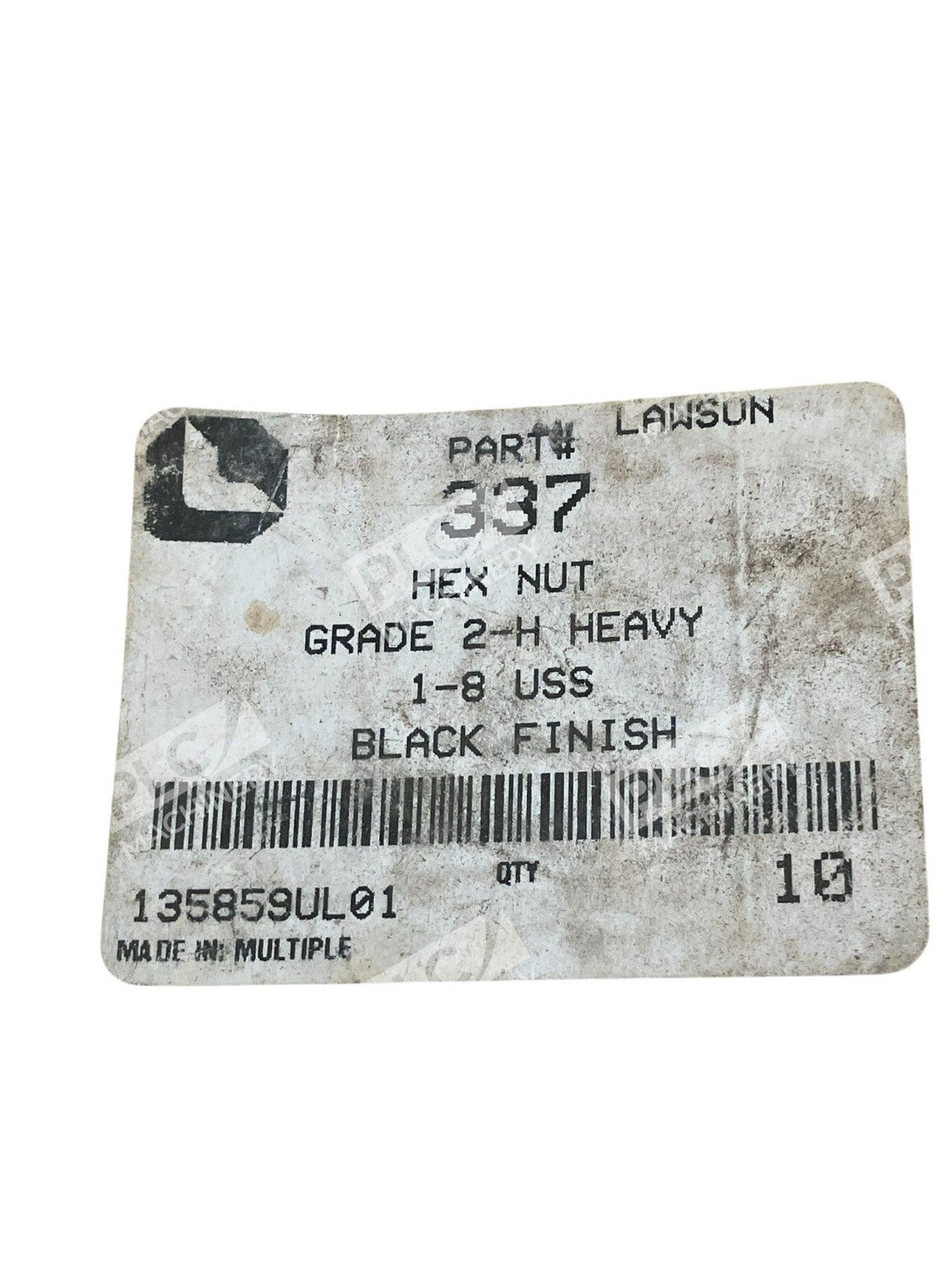 Lawson 337 Heavy Hex Nut 1-8 USS Grade 2H Alloy Steel Black Finish (Box of 10) - Image 3