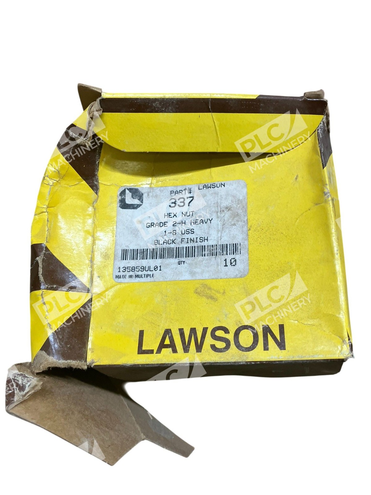 Lawson 337 Heavy Hex Nut 1-8 USS Grade 2H Alloy Steel Black Finish (Box of 10)