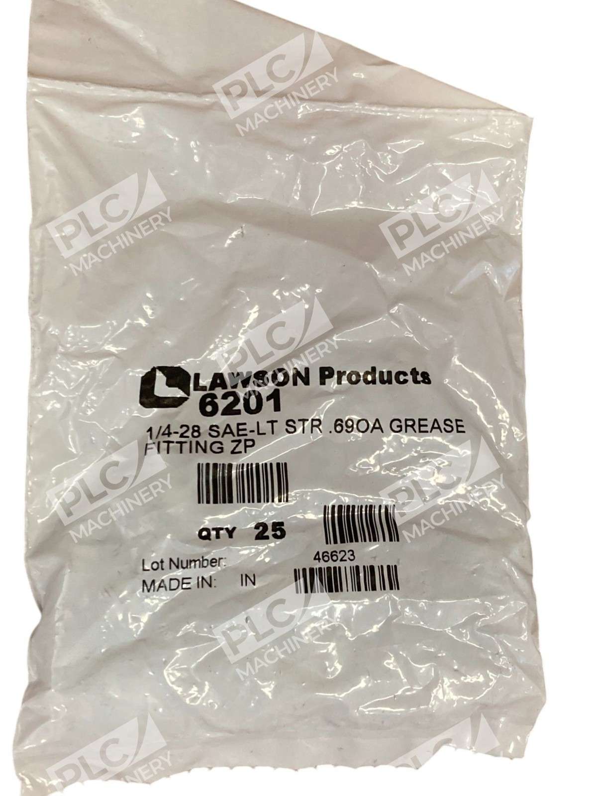 Lawson Products 1/4-28 SAE-LT STR 0.69OA Grease Fitting ZP 6201 (Bag of 25) - Image 3