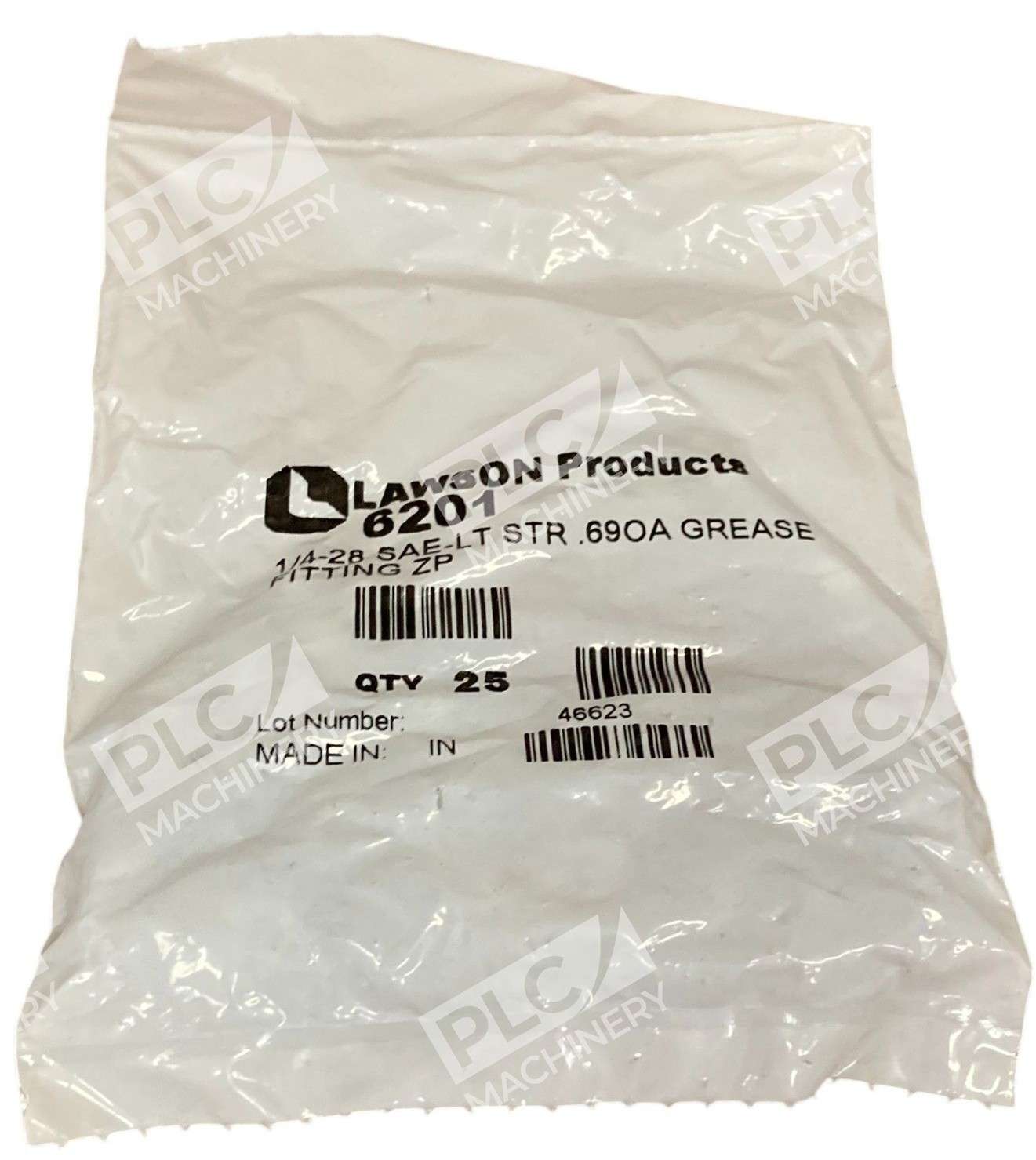 Lawson Products 1/4-28 SAE-LT STR 0.69OA Grease Fitting ZP 6201 (Bag of 25)