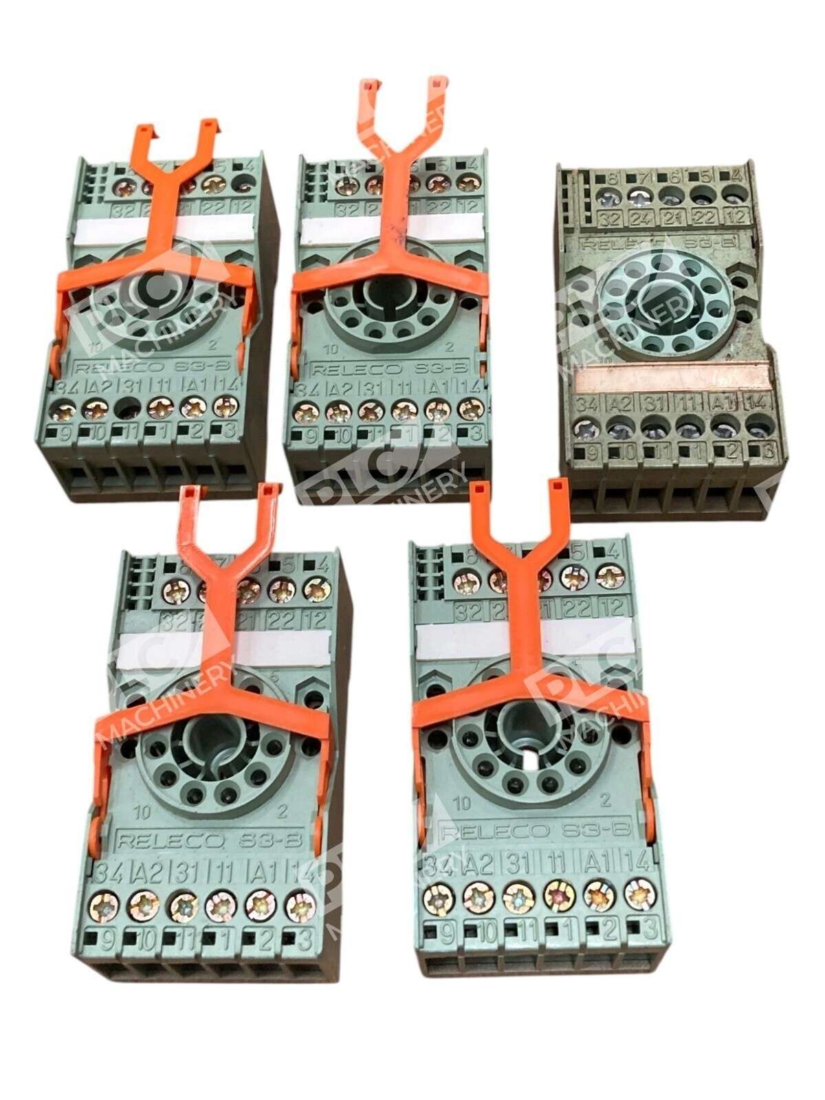 Lot of 5 Releco S3-B 2-Pole Relay Socket 8-Pin Octal DIN/Panel Mount 10A 300V