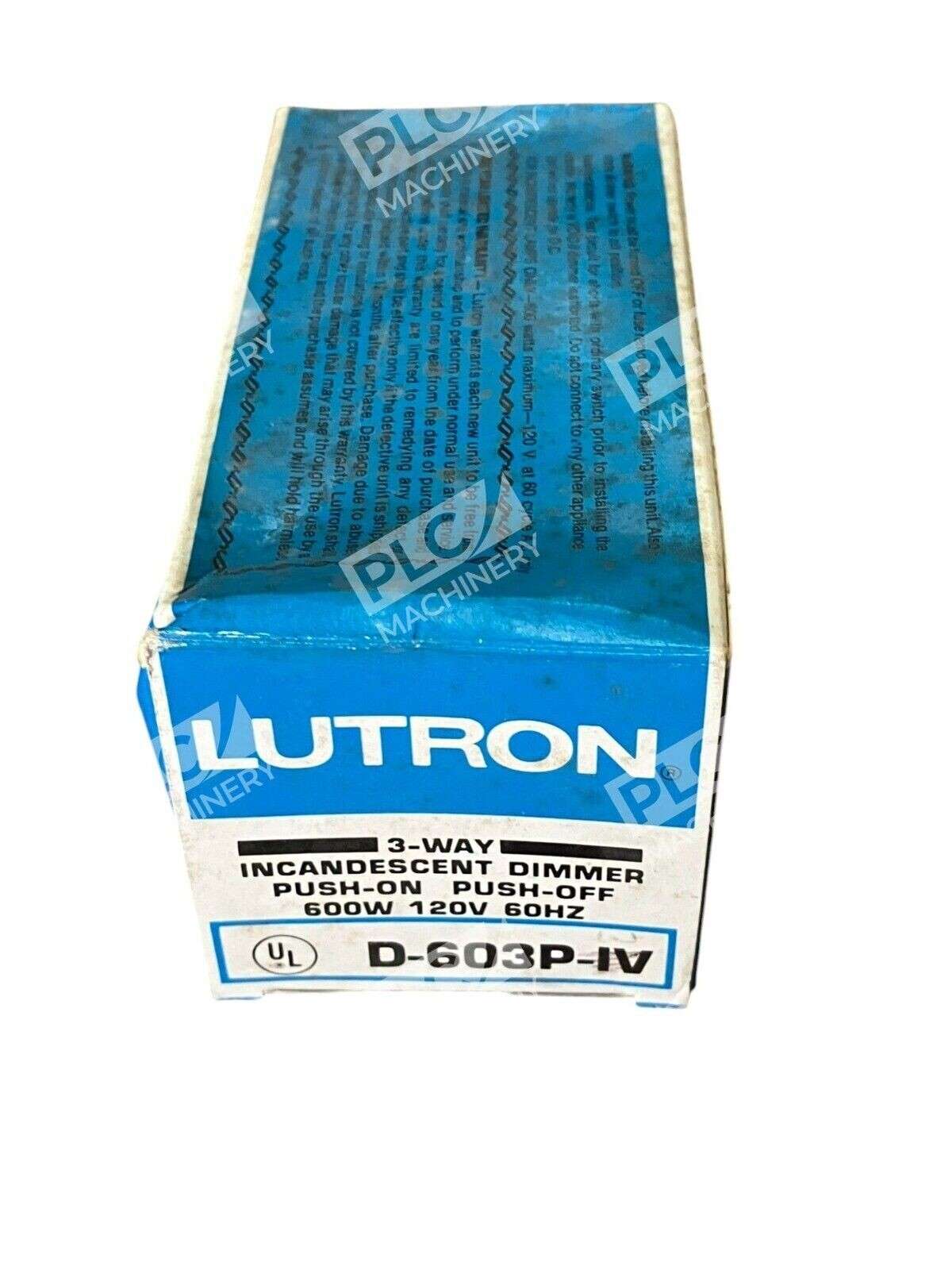 Lutron 600W 120V 60Hz 3-Way Incandescent Dimmer D-603P-IV - Image 3