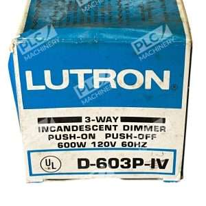 Lutron 600W 120V 60Hz 3 Way Incandescent Dimmer D 603P IV