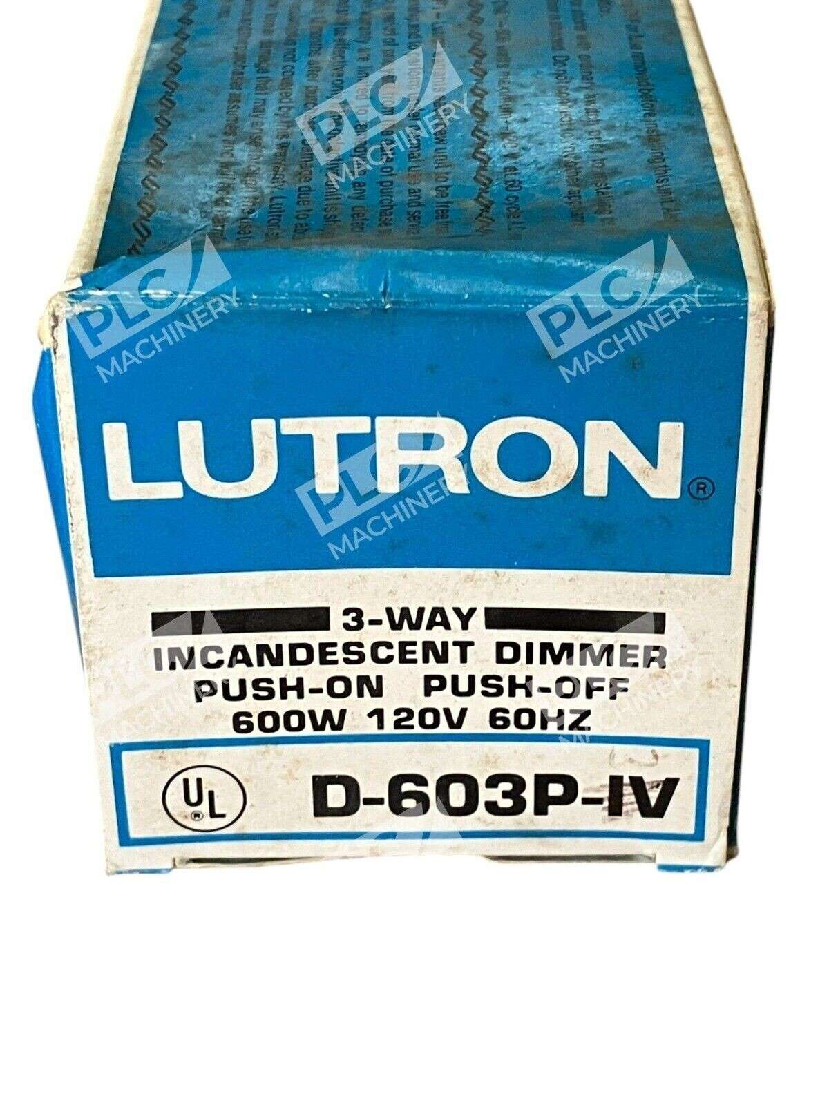 Lutron 600W 120V 60Hz 3-Way Incandescent Dimmer D-603P-IV