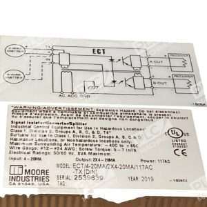 Moore Industries ECT4 20MA2X4 20MA117AC TX DIN Signal IsolatorConverterSp 297502943156