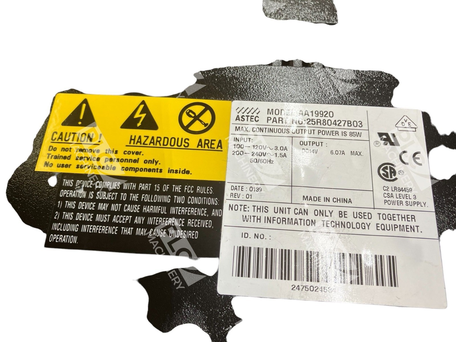 Motorola 25R80427B03 Astec 6.07A Power Adapter Radio Charger AA19920 - Image 6