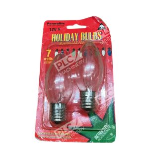 Permalite J3331 Incandescent Bulbs 7 Watt 120V Clear Holiday Lights Pack of 2