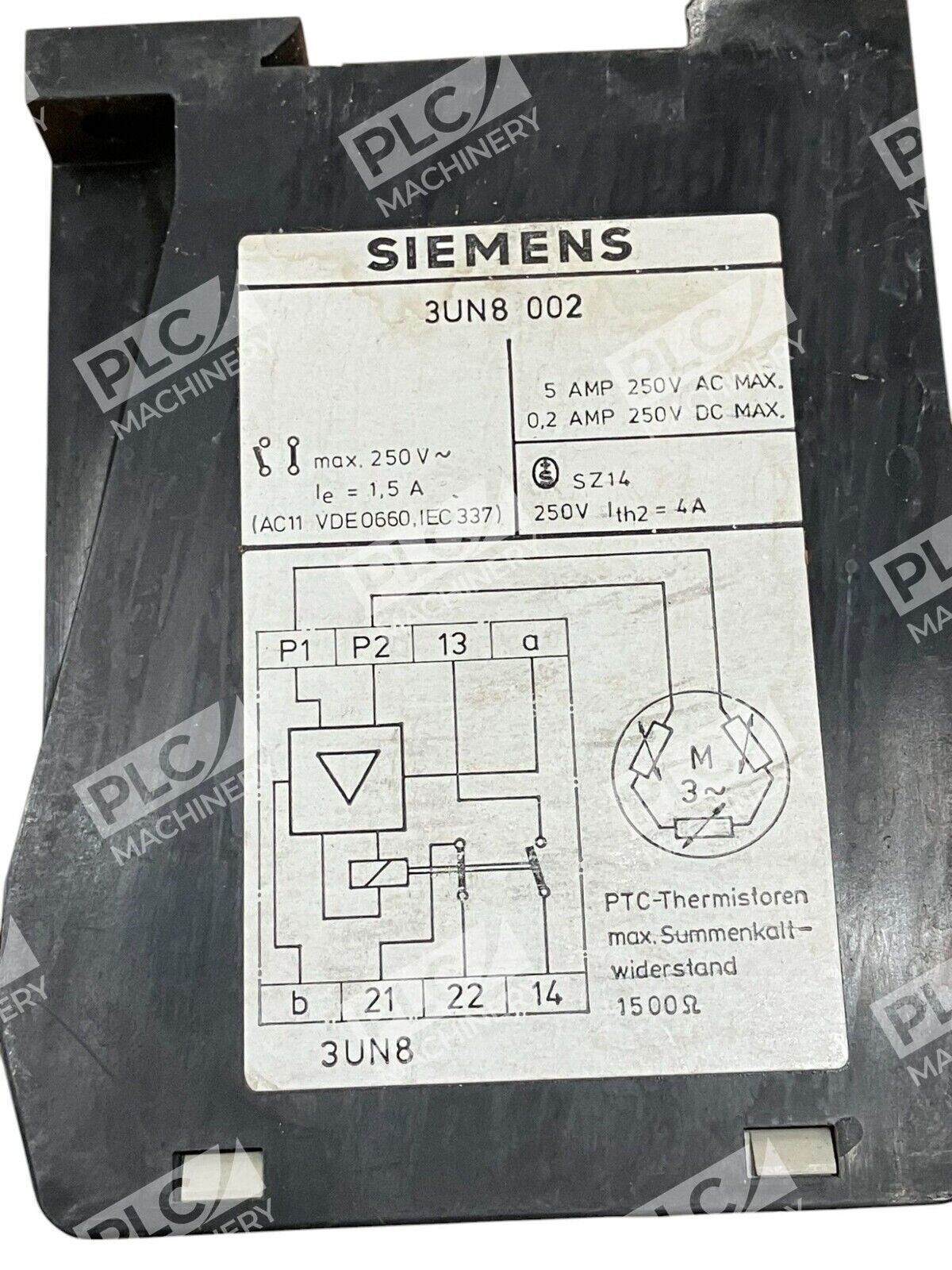 Siemens 110V 40-60Hz Overload Relay 3UN8 002 - Image 3