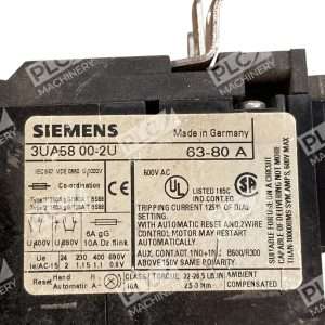 Siemens 63 80A Overload Relay 3UA58 00 2U 226903455436