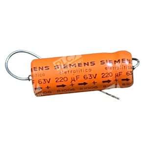 Siemens 81006 Axial Aluminum Electrolytic Capacitor 220µF 63V