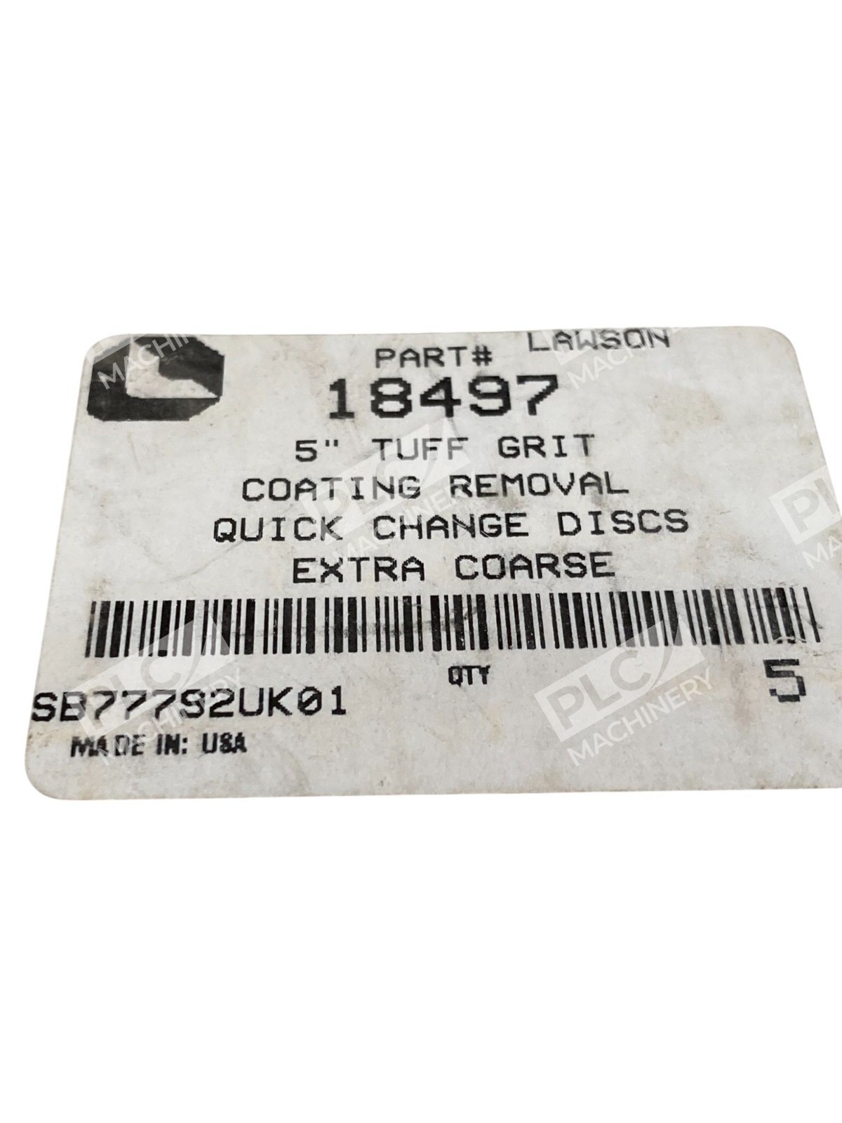 Tuff-Grit Lawson 5" X-Coarse Coating Removal Quick Change Disc 18497 (Box of 5) - Image 4