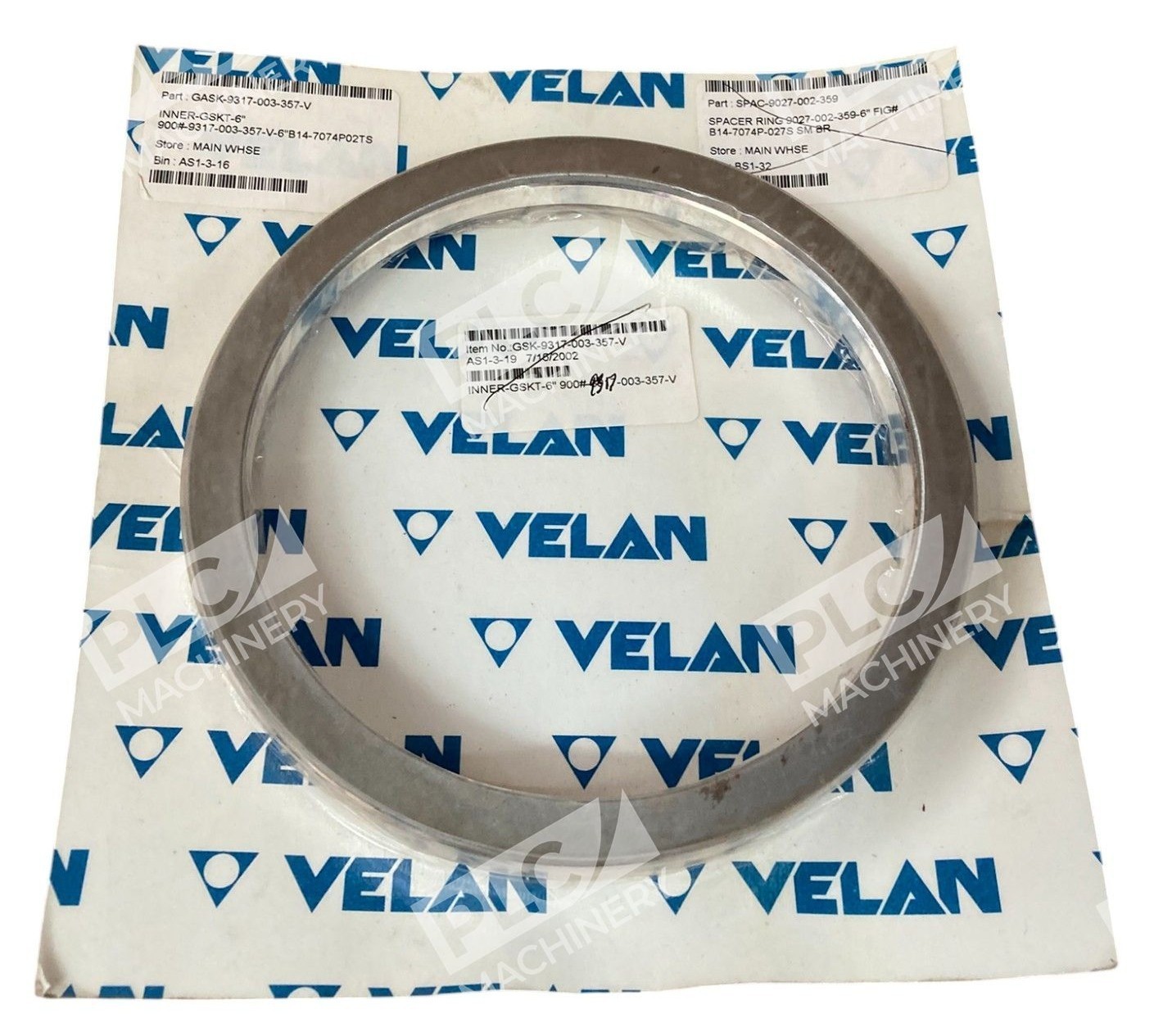 Velan 900 B14-7074P02TS 6" Inner Gasket 9317-003-357-V