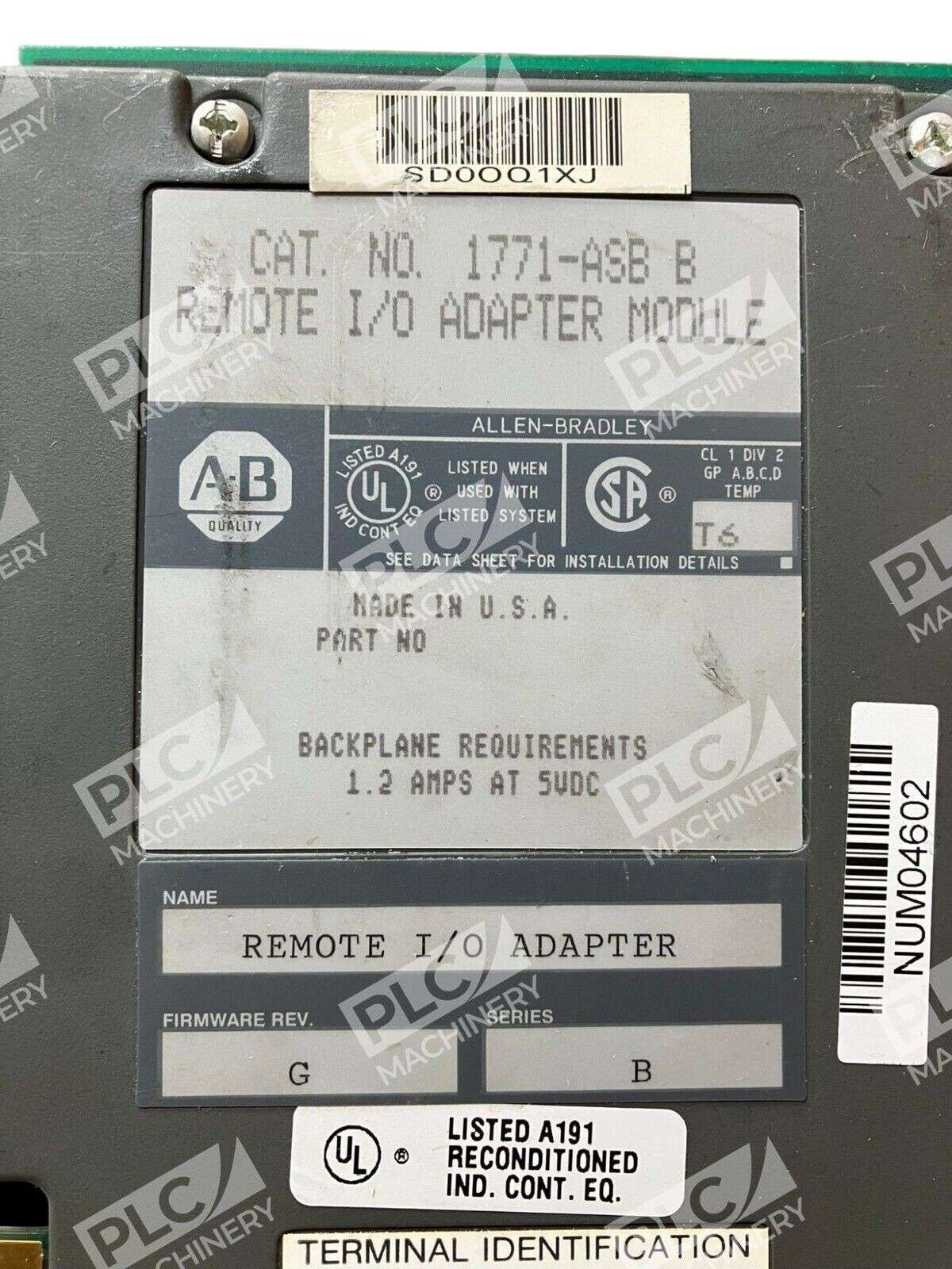 Allen Bradley 1771-ASB /B Remote I/O Adapter Module USED - Image 3