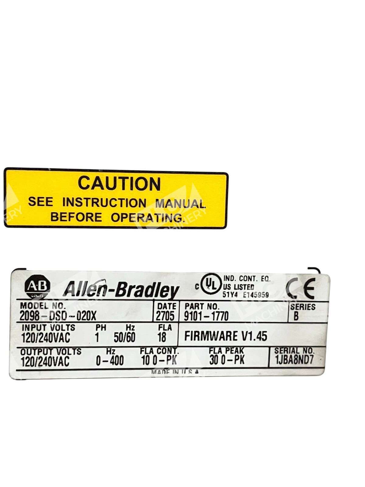 Allen-Bradley 2098-DSD-020X Ultra 3000i Digital Servo Drive 100-240VAC 1-Phase - Image 4