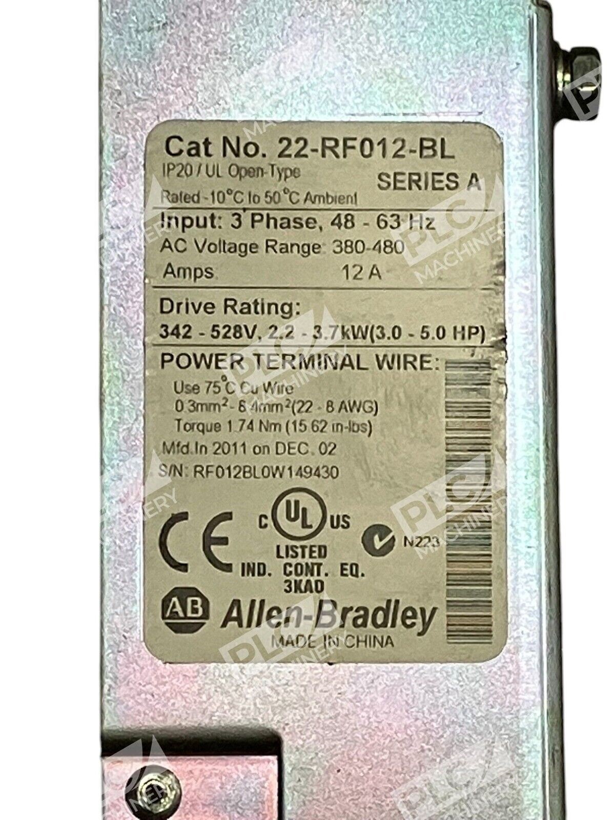 Allen Bradley 3 Phase Line Filter 22-RF012-BL /A - Image 3