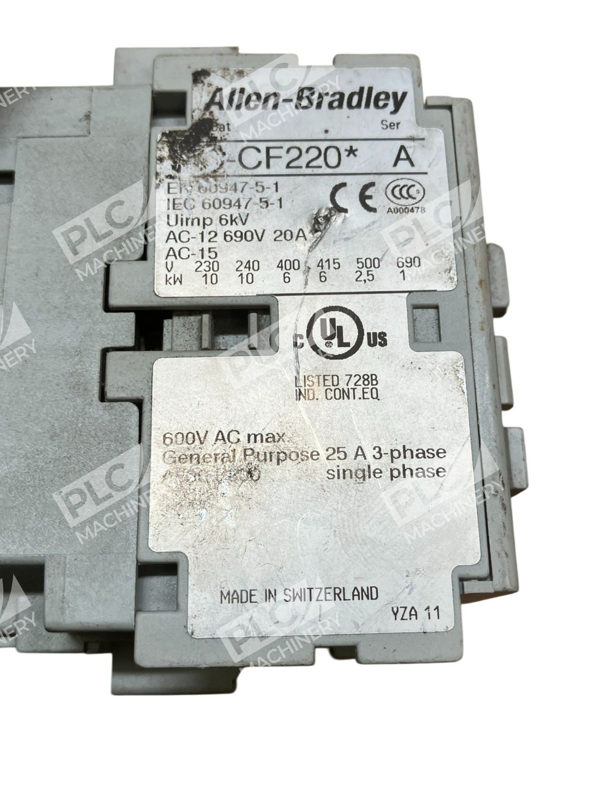 Allen-Bradley 700-CF220 4-Pole Industrial Control Relay Contactor 25A 600V - Image 4