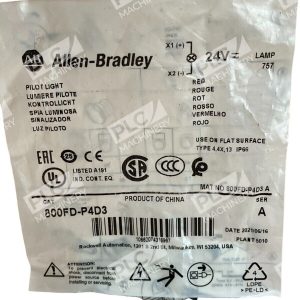 Allen Bradley 800FD P4D3 A Pilot Light Red 226985637817