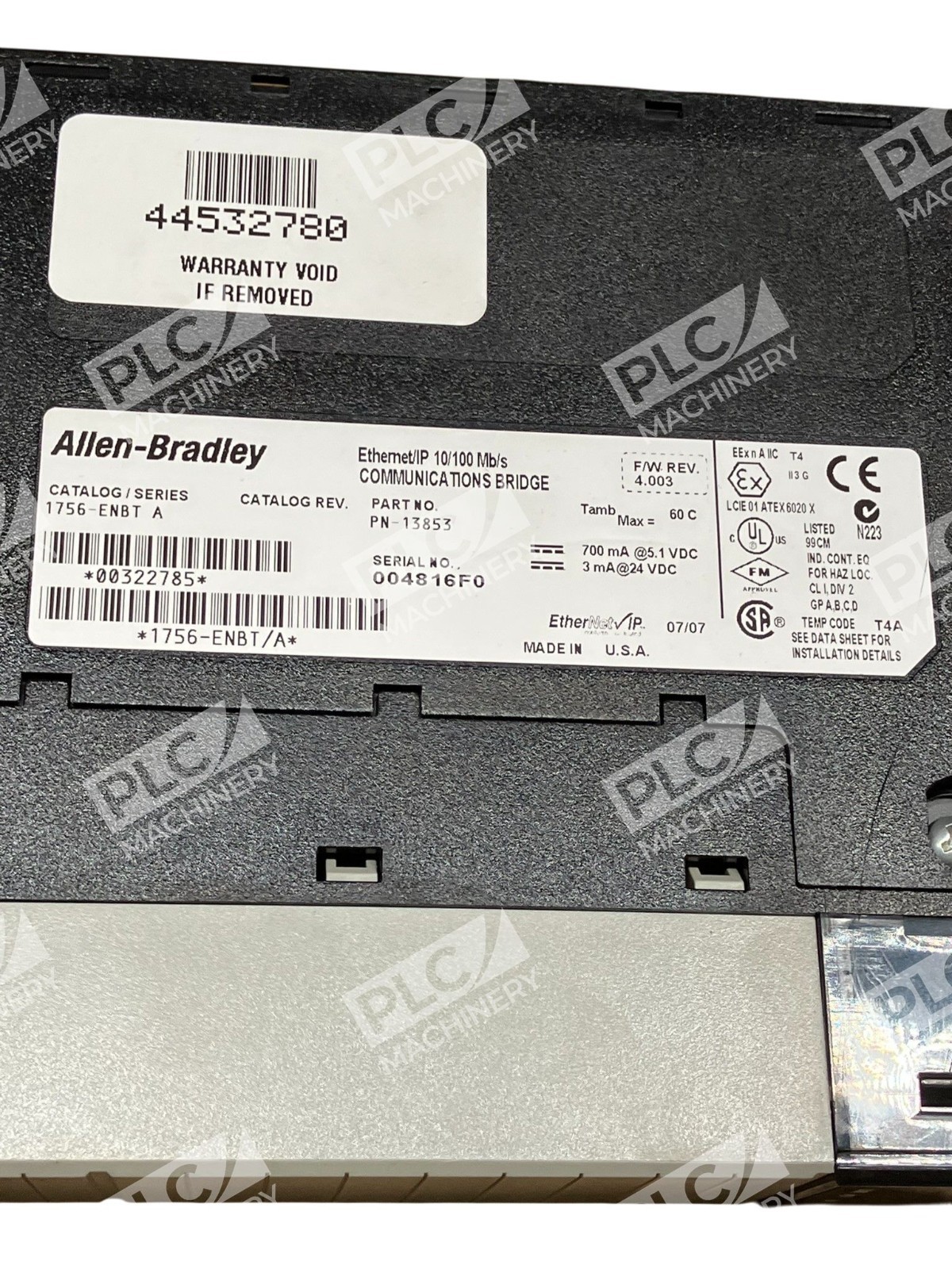 Allen Bradley AB EthernetIP 10/100 Mb/s Communications Bridge 1756-ENBT /A - Image 3