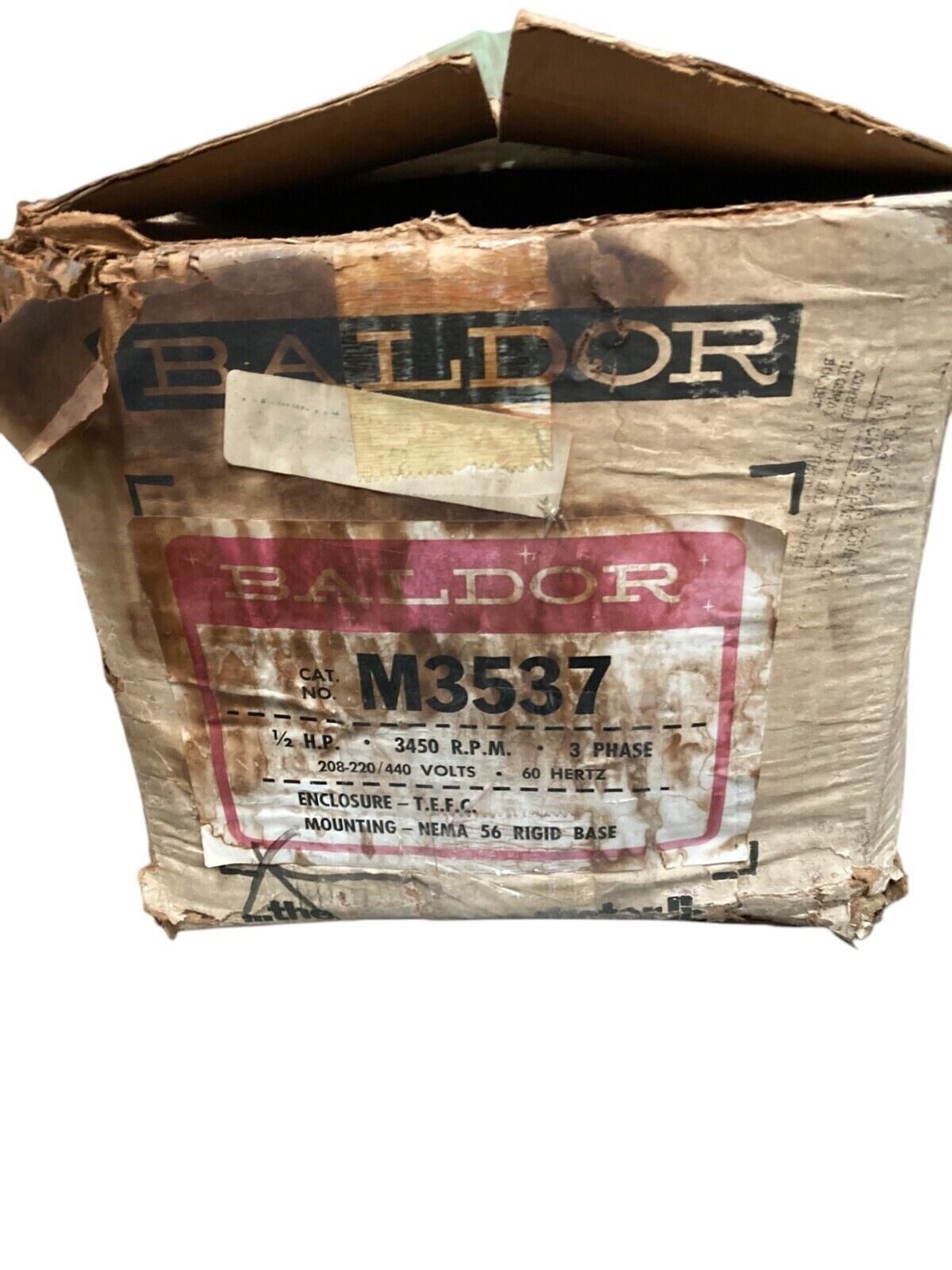 Baldor ABB .5HP 3PH 3600RPM Motor M3537