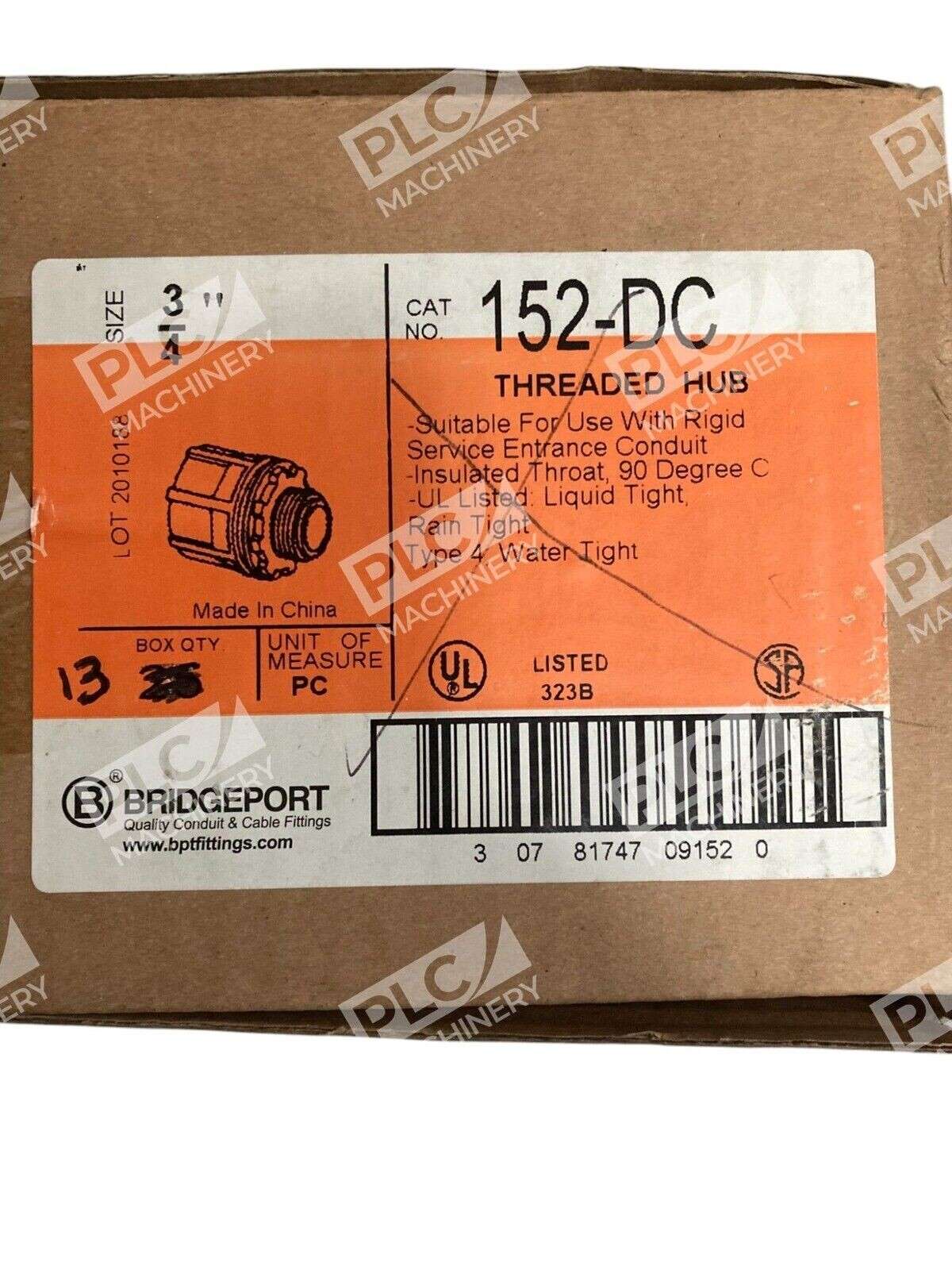 Bridgeport 3/4" Threaded Hub 152-DC (Box of 13)