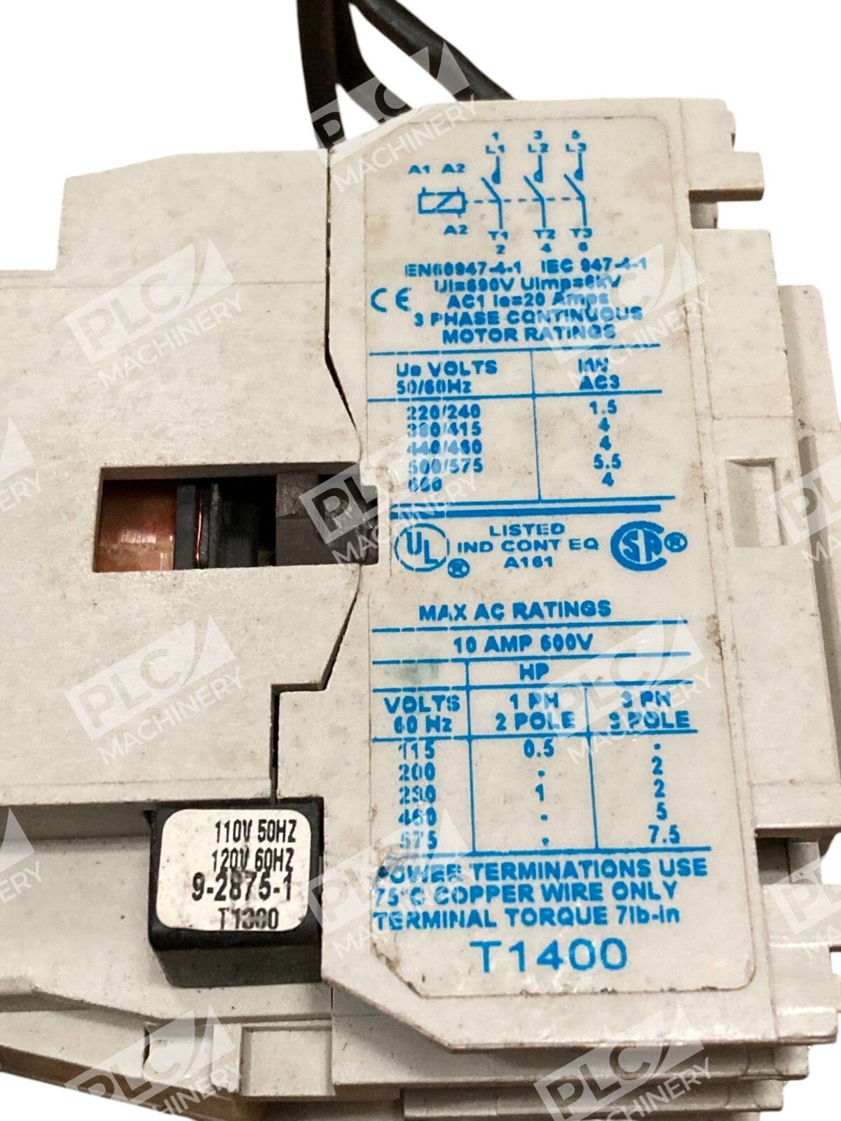 Cutler Hammer Eaton 3 Phase Continuous Motor 10A 600V Contactor CE15BNS3 - Image 6
