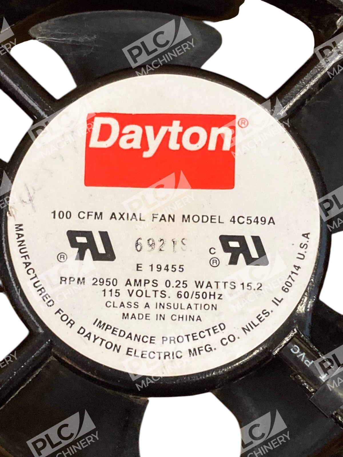 Dayton 2950RPM 0.25A 15.2W 6921S 100 CFM Axial Fan Model 4C549A - Image 5