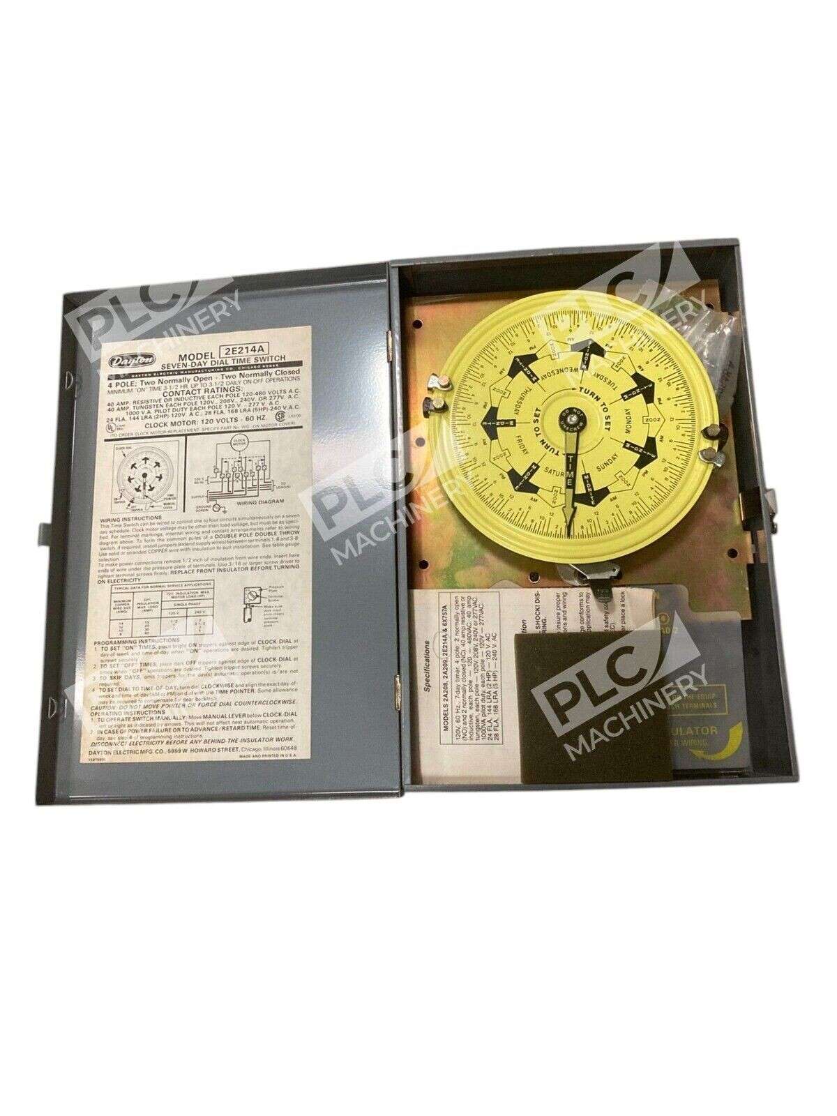 Dayton Seven Day Dial Time Switch Timer 2E214A - Image 3
