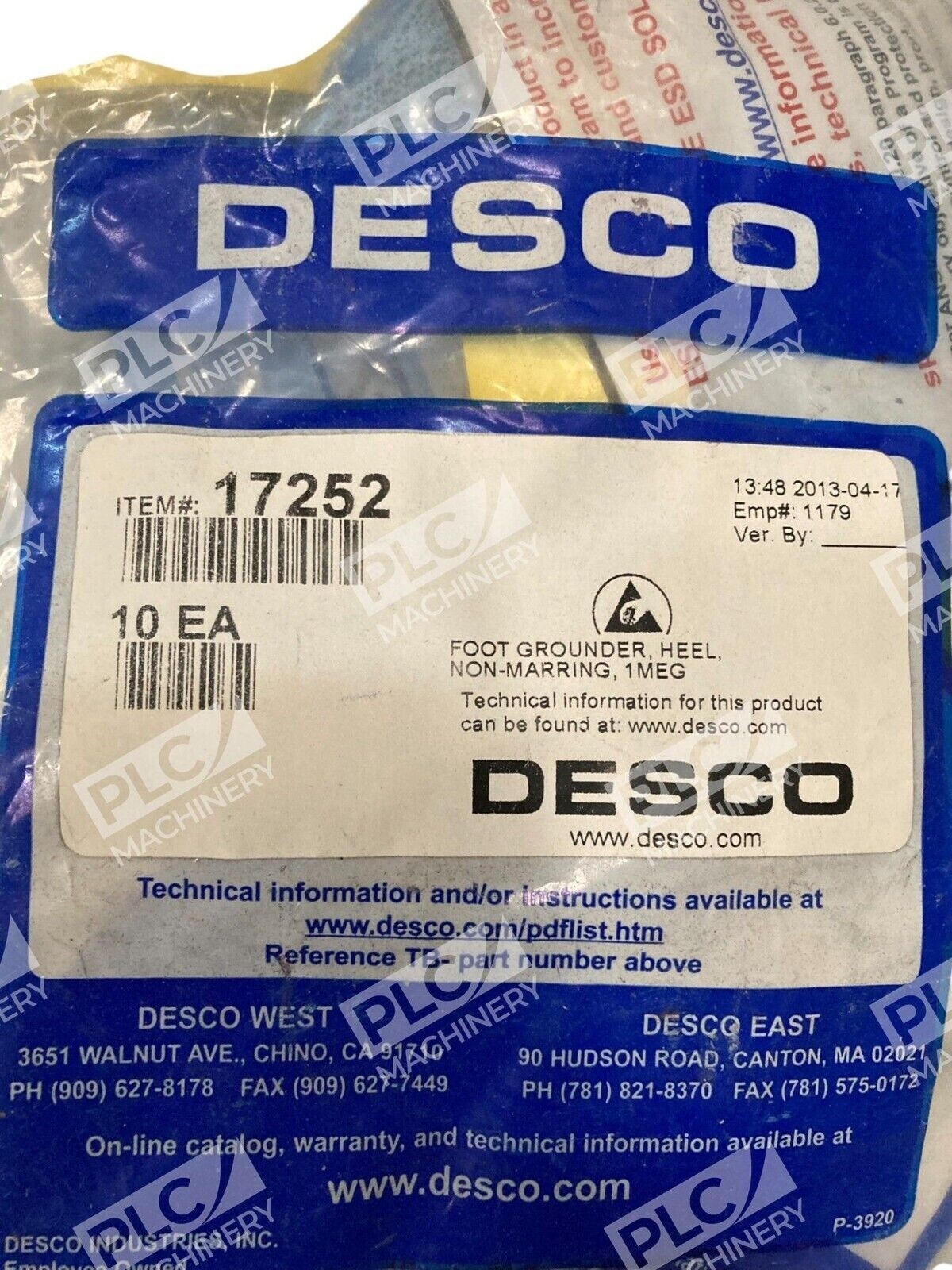 Desco Non-Marring 1Meg Heel Foot Grounder (Bag of 10) - Image 3