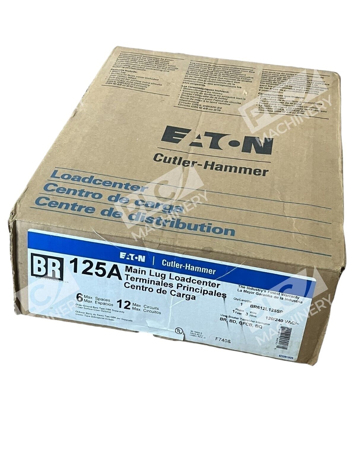 Eaton Cutler-Hammer BR612L125SP Main Lug Loadcenter