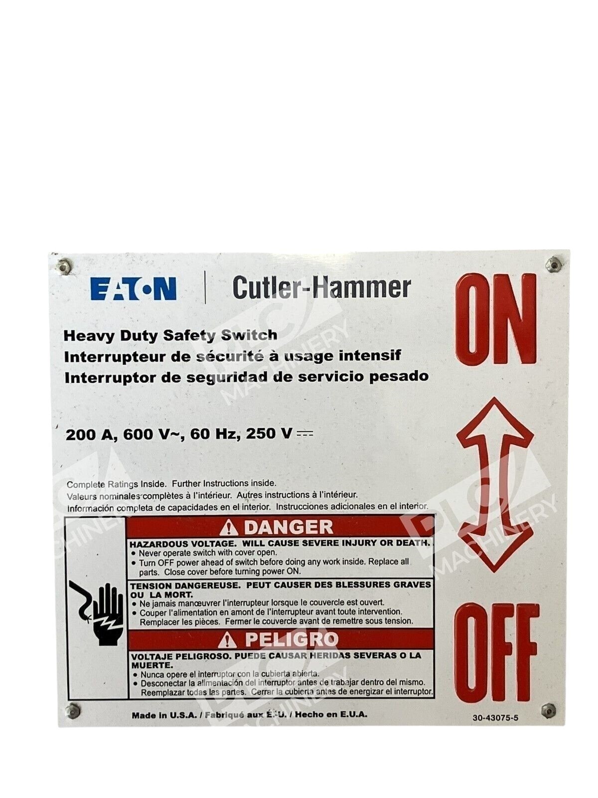 Eaton Cutler-Hammer DH364UGK /C Heavy Duty Safety Switch - Image 3