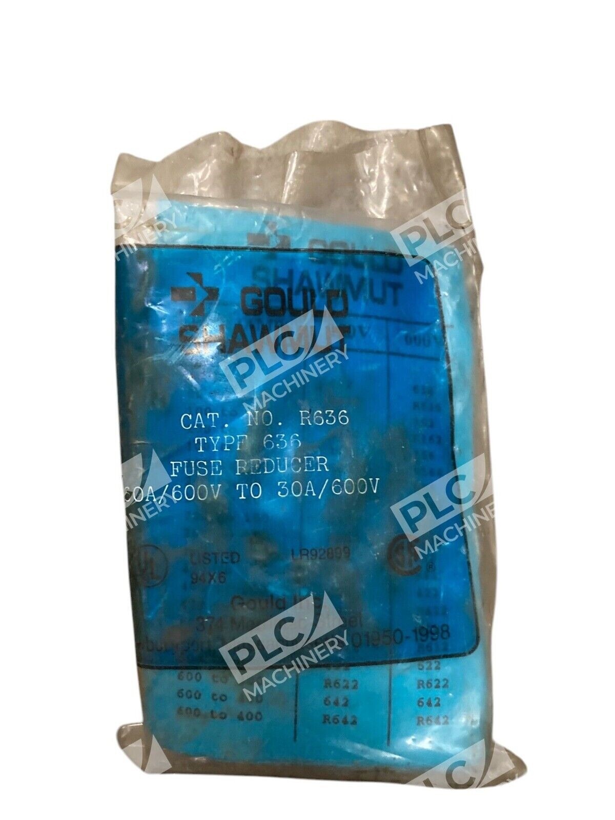 Gould Shawmut 60A/600V To 30A/600V Type 636 Fuse Reducer R636