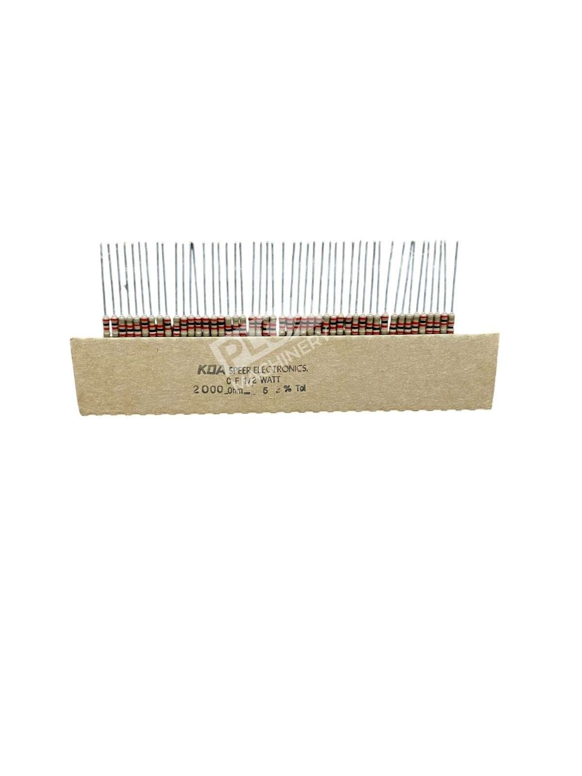 KOA Speer Electronics CF 1/2 Carbon Film Resistors 2K Ohms One Box of 500 - Image 10
