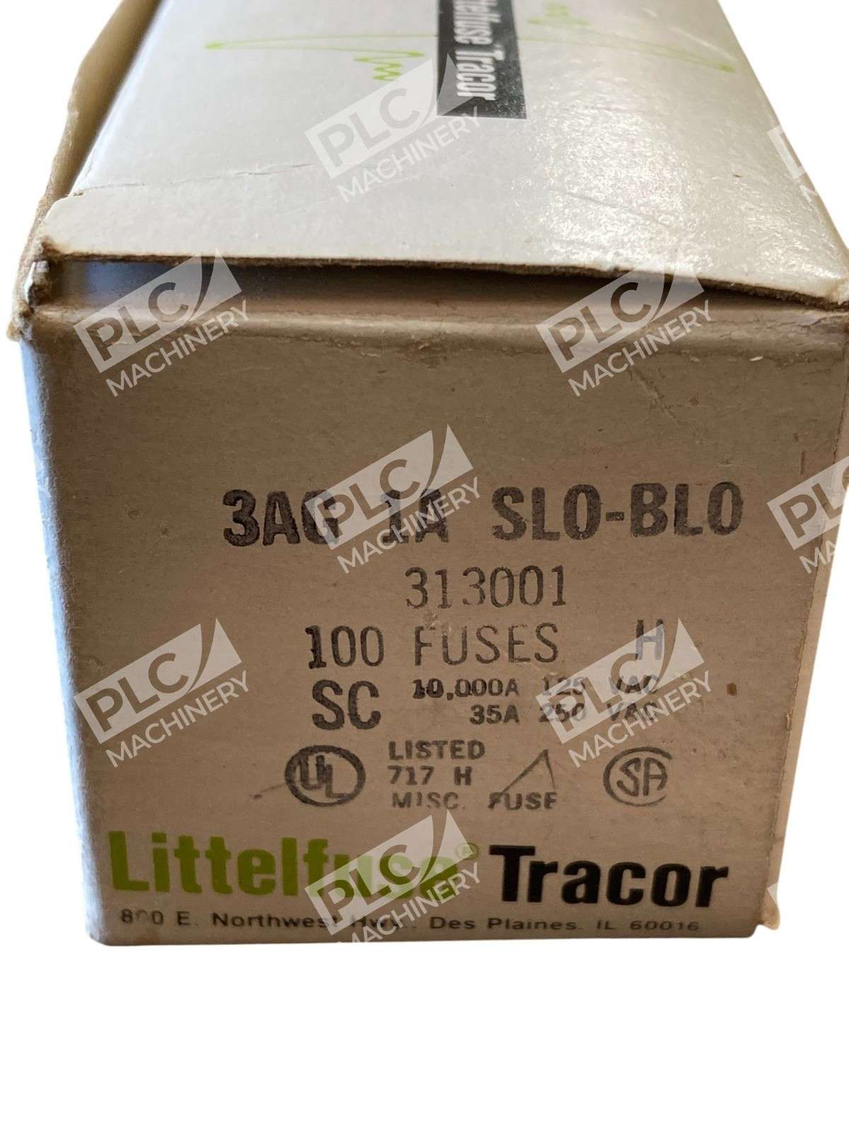 Littelfuse Tracor 3AG 1A Slo-Blo Cartridge Fuse 1A 250VAC 313001 Box of 100 - Image 5