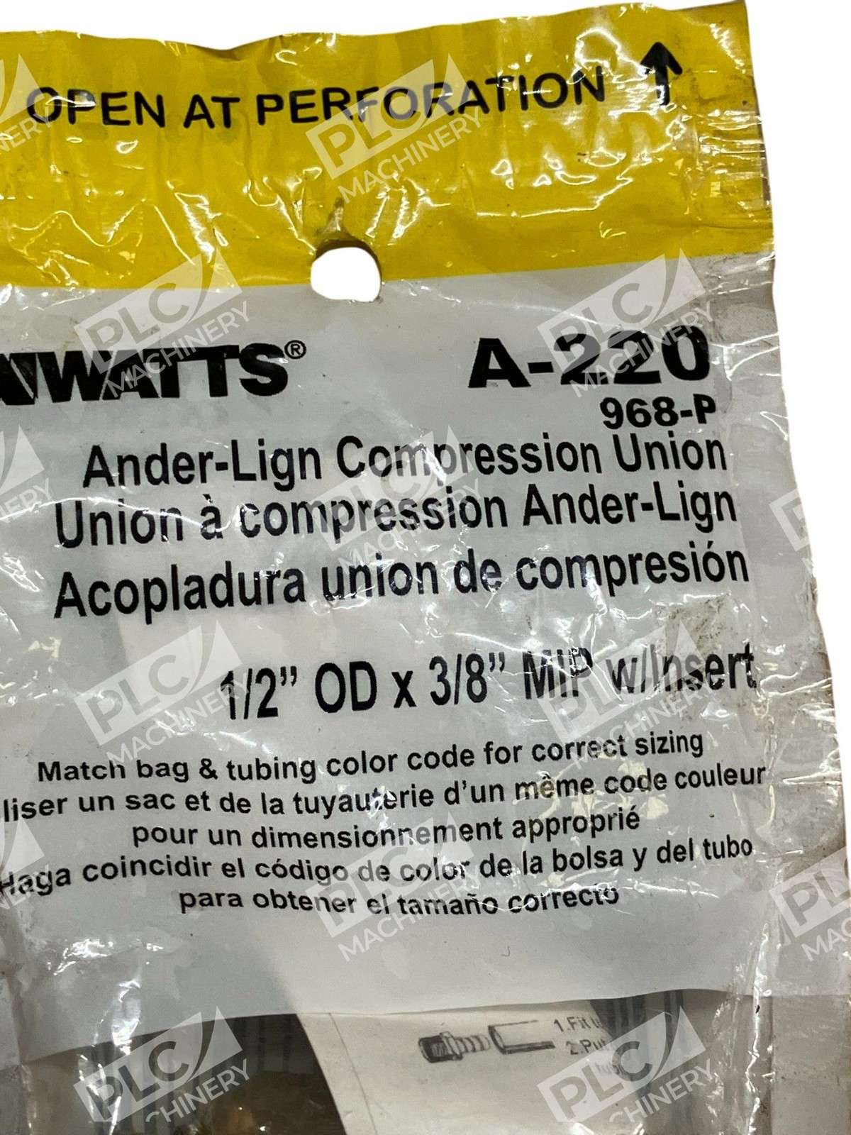 Watts A-220 Ander-Lign Compression Union 1/2" OD x 3/8" MIP Brass Connector - Image 3