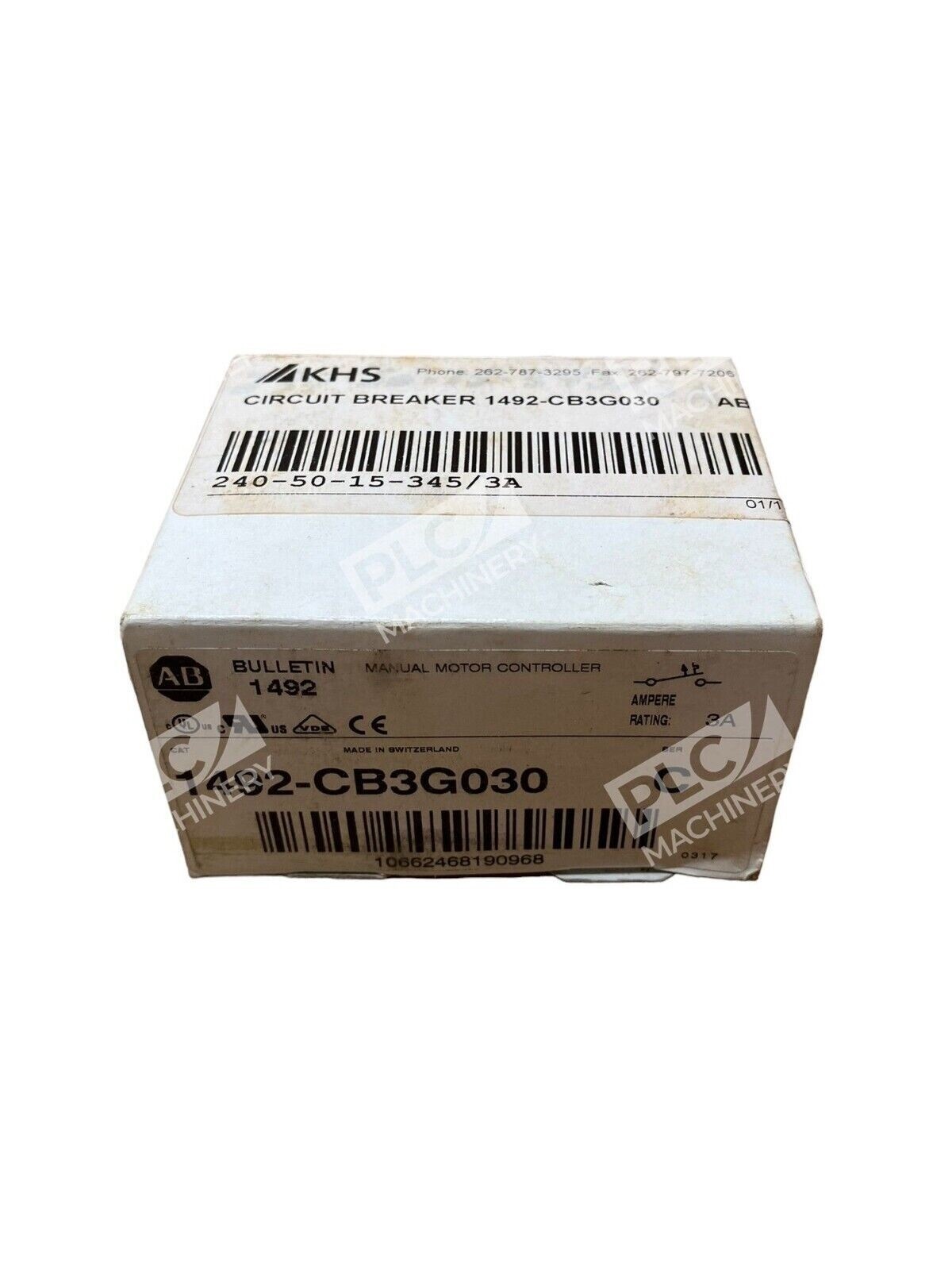 Allen Bradley 1492-CB3G030 /C Circuit Breaker 3 Pole 3A
