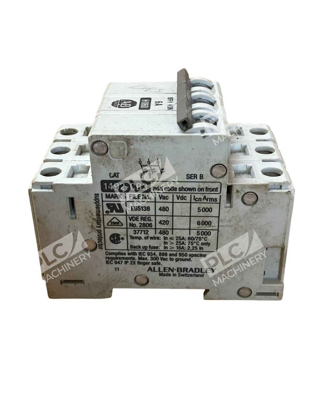 Allen Bradley 1492-CB3H060 /B 6A 3 Pole Circuit Breaker - Image 3