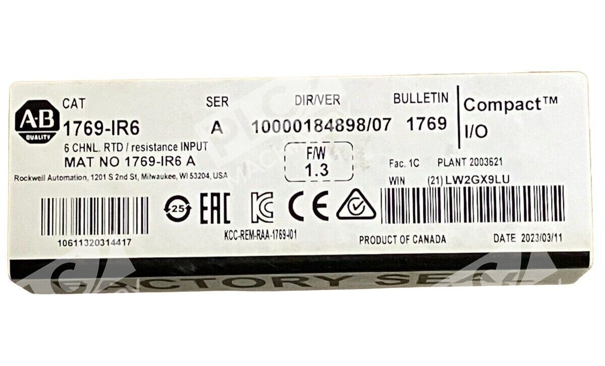 Allen Bradley 1769-IR6 /A Compact I/O 6 Channel RTD Resistance Input