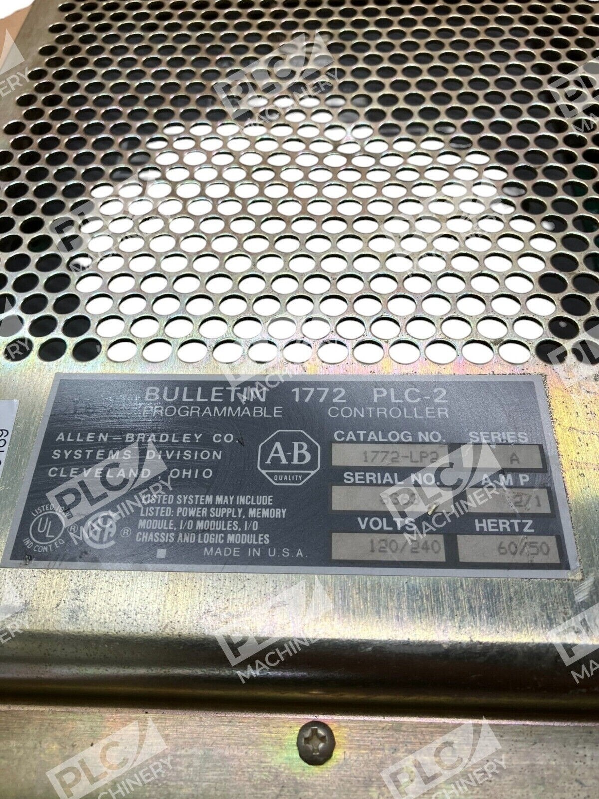 Allen Bradley 1772-LP2 /A PLC-2 Programmable Controller - Image 3