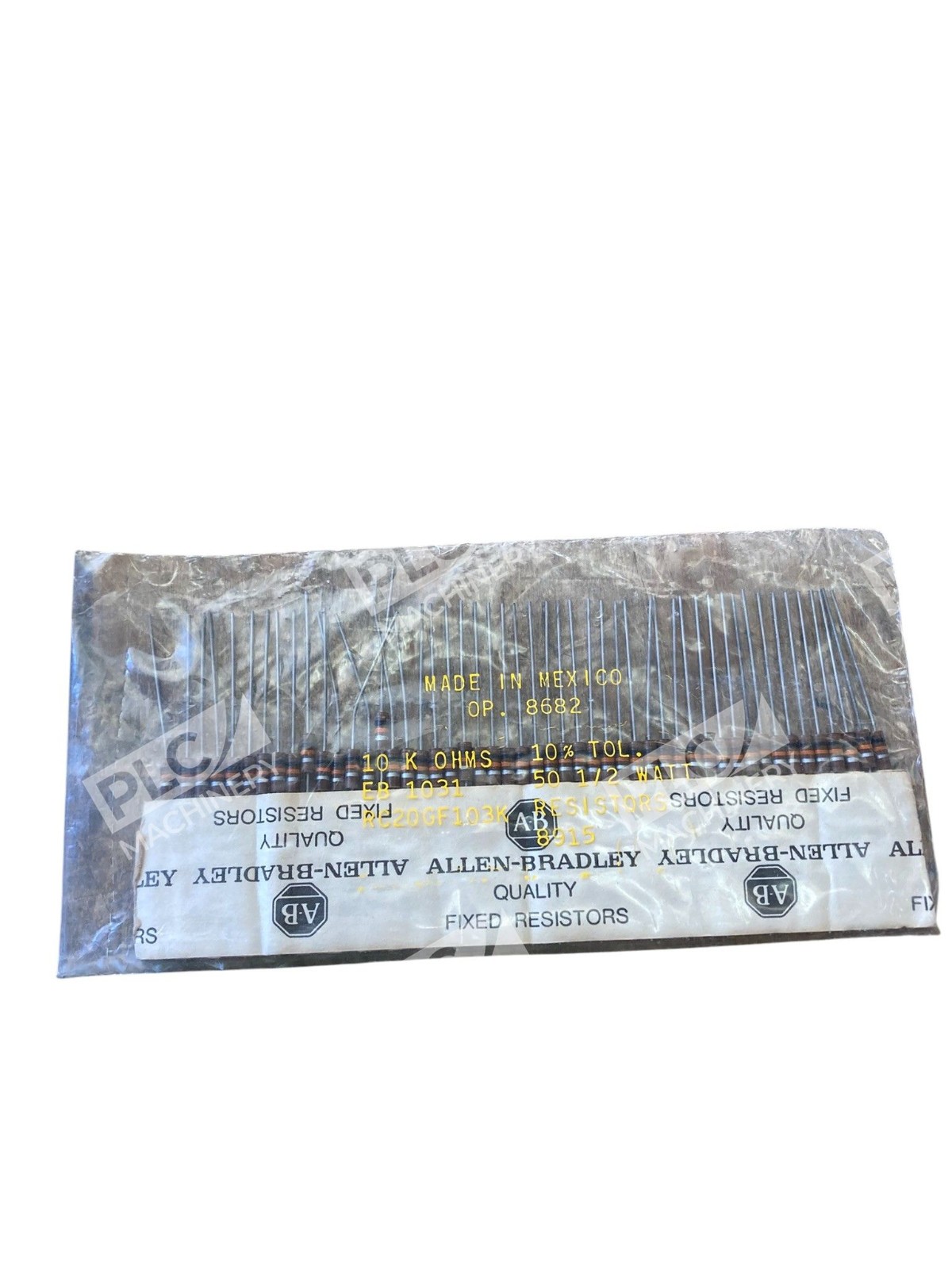 Allen-Bradley RC20GF103K 10K Ohm 1/2W 10% Carbon Composition Resistor Pack of 50